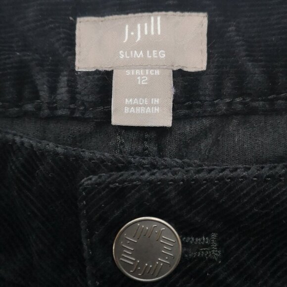 J. Jill Ladies Size 12 Black Stretch Slim Leg Corduroy Pants - Picture 3 of 11